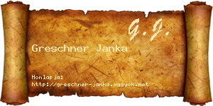Greschner Janka névjegykártya